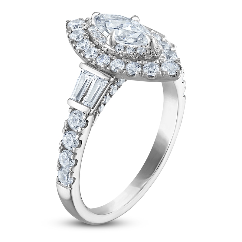 Main Image 2 of Vera Wang VOW Marquise-Cut Diamond Double Halo Engagement Ring 1-5/8 ct tw 14K White Gold