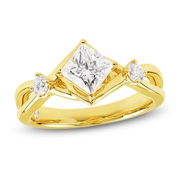 Storied Diamond Desert Sands of Eternity Princess-Cut Engagement Ring 1-1/4 ct tw 18K Yellow Gold