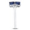 Thumbnail Image 2 of Marquise-Cut Natural Blue Sapphire Flower Ring 10K White Gold