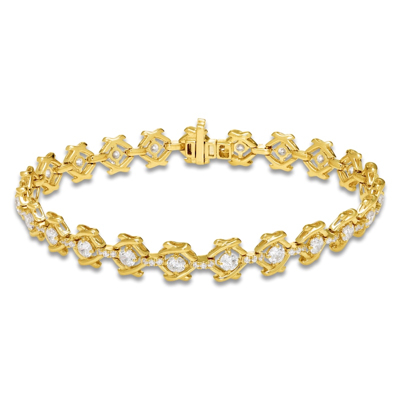 Main Image 1 of Unspoken Diamond Bracelet 3 ct tw 14K Yellow Gold 7"