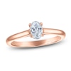 Thumbnail Image 1 of Oval-Cut Lab-Grown Diamond Solitaire Plus Engagement Ring 5/8 ct tw 18K Rose Gold (VS2/F)