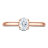 Thumbnail Image 3 of Oval-Cut Lab-Grown Diamond Solitaire Plus Engagement Ring 5/8 ct tw 18K Rose Gold (VS2/F)