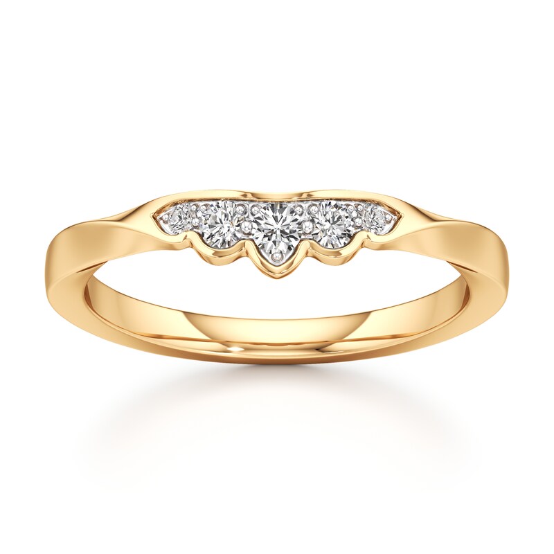 Main Image 1 of J'Lure Lab-Grown Diamond Scalloped Wedding Band 1/8 ct tw 18K Yellow Gold