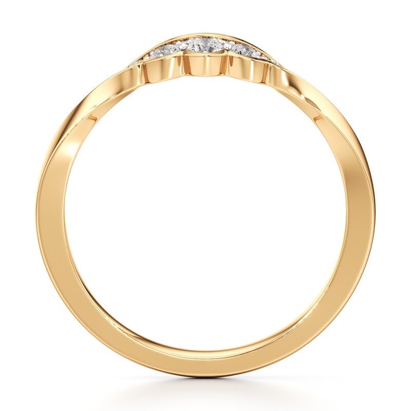 Main Image 2 of J'Lure Lab-Grown Diamond Scalloped Wedding Band 1/8 ct tw 18K Yellow Gold