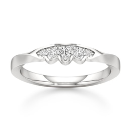 J'Lure Lab-Grown Diamond Scalloped Wedding Band 1/8 ct tw 18K White Gold