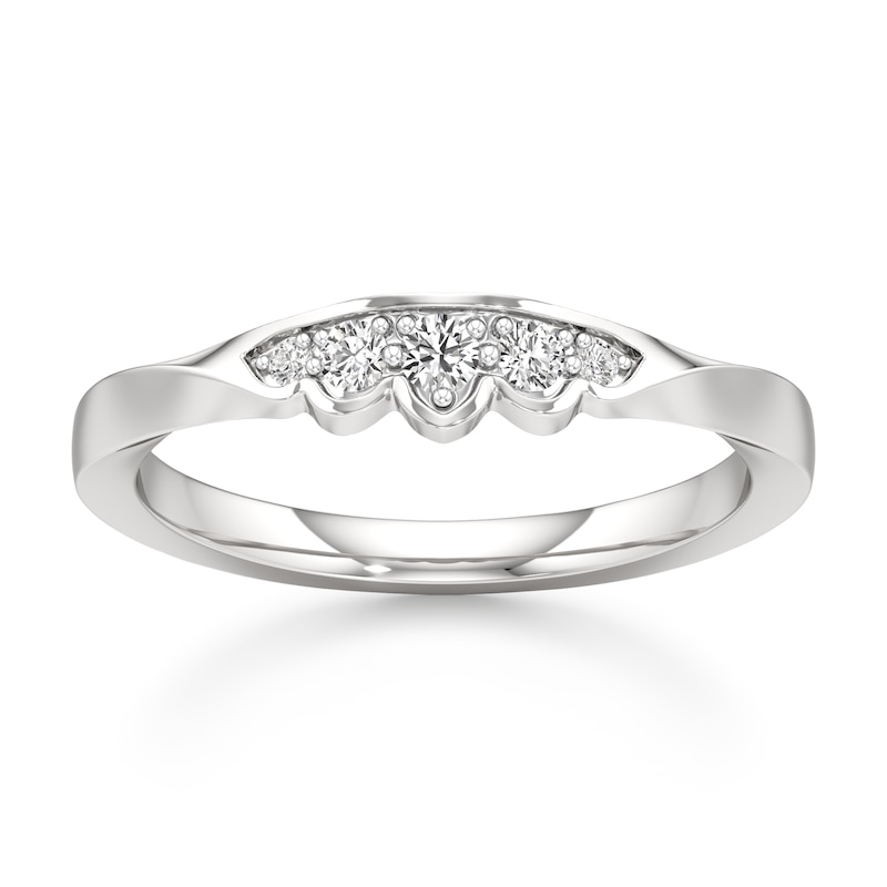 Main Image 1 of J'Lure Lab-Grown Diamond Scalloped Wedding Band 1/8 ct tw 18K White Gold