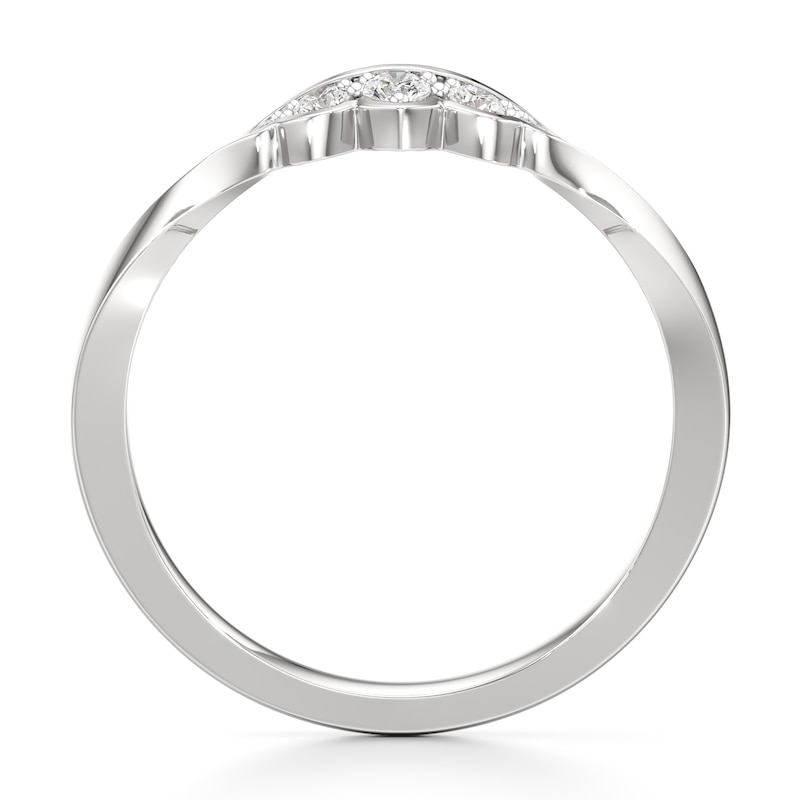 Main Image 2 of J'Lure Lab-Grown Diamond Scalloped Wedding Band 1/8 ct tw 18K White Gold