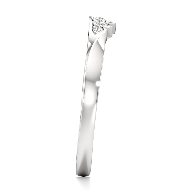 Main Image 3 of J'Lure Lab-Grown Diamond Scalloped Wedding Band 1/8 ct tw 18K White Gold