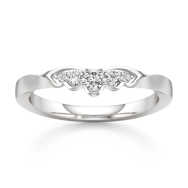 Main Image 1 of J'Lure Lab-Grown Diamond Scalloped Wedding Band 1/6 ct tw 18K White Gold