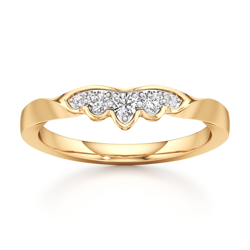 Main Image 1 of J'Lure Lab-Grown Diamond Scalloped Wedding Band 1/5 ct tw 18K Yellow Gold
