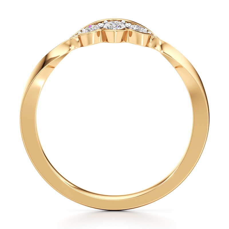Main Image 2 of J'Lure Lab-Grown Diamond Scalloped Wedding Band 1/5 ct tw 18K Yellow Gold