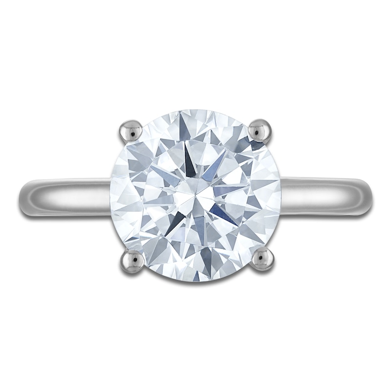 Main Image 3 of Round-Cut Lab-Grown Diamond Solitaire Plus Engagement Ring 3-1/2 ct tw Platinum (VS2/F)