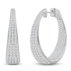 Thumbnail Image 1 of Brilliant Moments Diamond Pavé Tapered Inside-Out Hoop Earrings 2-1/2 ct tw 14K White Gold