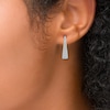Thumbnail Image 3 of Brilliant Moments Diamond Pavé Tapered Inside-Out Hoop Earrings 2-1/2 ct tw 14K White Gold