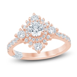 Pnina Tornai Round-Cut Diamond Halo Engagement Ring 1-1/8 ct tw 14K Rose Gold