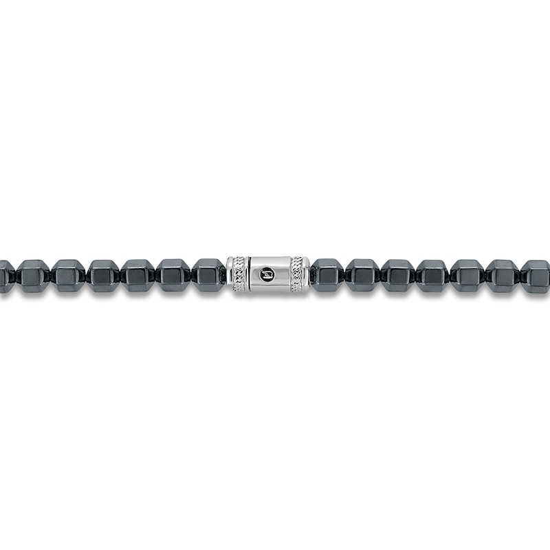 Main Image 3 of 1933 by Esquire Men's Natural Hematite Bead Necklace Sterling Silver 22"