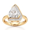 Thumbnail Image 1 of J'Lure Shield Step-Cut Lab-Grown Diamond Half-Halo Engagement Ring 3-1/6 ct tw 18K Yellow Gold
