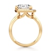 Thumbnail Image 2 of J'Lure Shield Step-Cut Lab-Grown Diamond Half-Halo Engagement Ring 3-1/6 ct tw 18K Yellow Gold