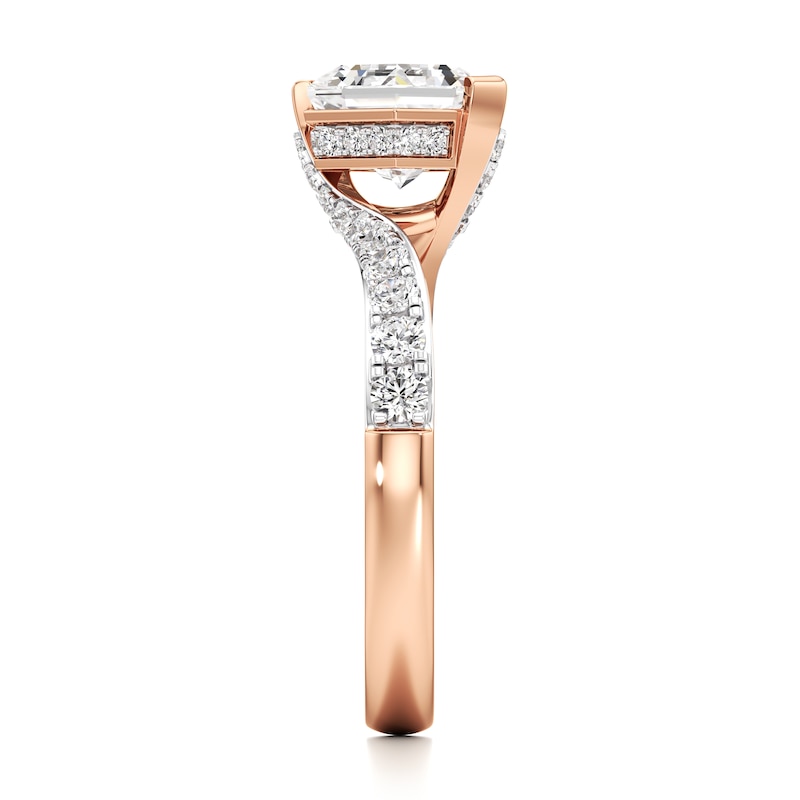 Main Image 3 of J'Lure Hexagon Brilliant-Cut Lab-Grown Diamond Bypass Engagement Ring 2-3/8 ct tw 18K Rose Gold