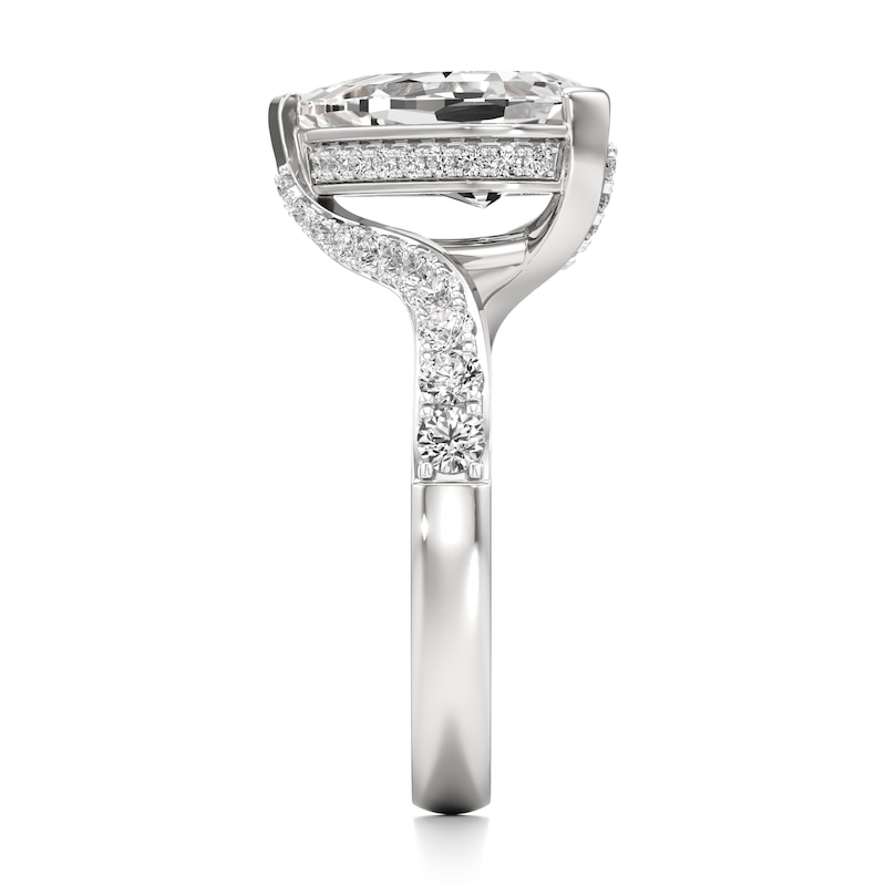 Main Image 3 of J'Lure Pear Step-Cut Lab-Grown Diamond Bypass Engagement Ring 3-1/2 ct tw 18K White Gold