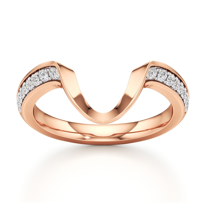 Main Image 1 of J'Lure Lab-Grown Diamond Contour Wedding Band 1/5 ct tw 18K Rose Gold