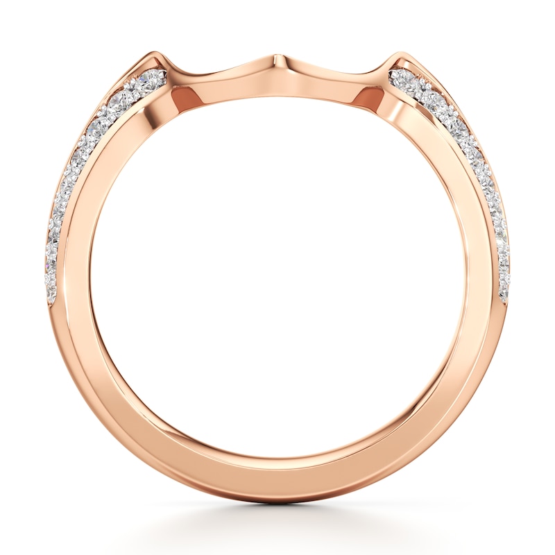 Main Image 2 of J'Lure Lab-Grown Diamond Contour Wedding Band 1/5 ct tw 18K Rose Gold