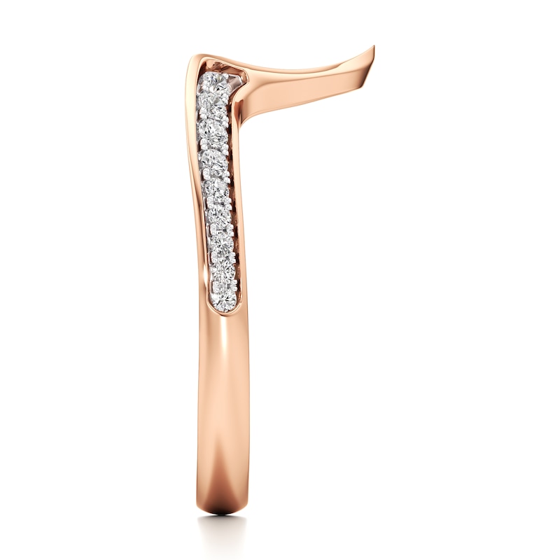 Main Image 3 of J'Lure Lab-Grown Diamond Contour Wedding Band 1/5 ct tw 18K Rose Gold