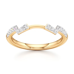 J'Lure Lab-Grown Diamond Angled Contour Wedding Band 1/5 ct tw 18K Yellow Gold