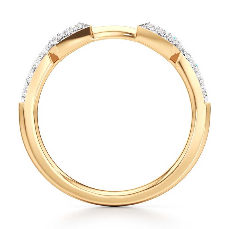 Main Image 2 of J'Lure Lab-Grown Diamond Angled Contour Wedding Band 1/5 ct tw 18K Yellow Gold