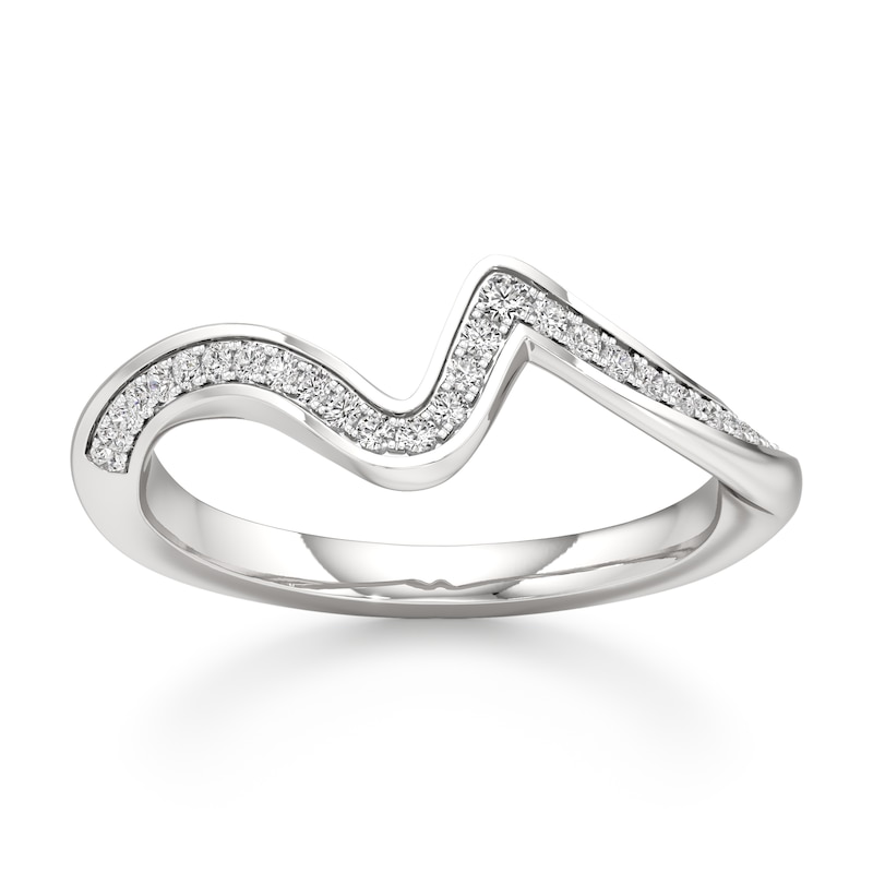 Main Image 1 of J'Lure Lab-Grown Diamond Contour Wedding Band 1/6 ct tw 18K White Gold