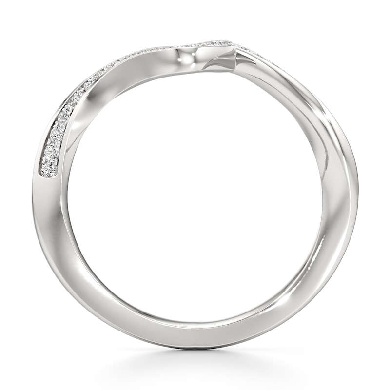 Main Image 2 of J'Lure Lab-Grown Diamond Contour Wedding Band 1/6 ct tw 18K White Gold