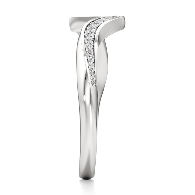 Main Image 3 of J'Lure Lab-Grown Diamond Contour Wedding Band 1/6 ct tw 18K White Gold