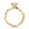 Thumbnail Image 2 of J'Lure Imperial-Emerald Step-Cut Lab-Grown Diamond Bypass Engagement Ring 3-1/4 ct tw 18K Yellow Gold