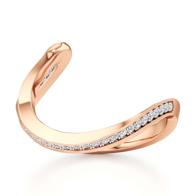 Main Image 1 of J'Lure Lab-Grown Diamond Contour Wedding Band 1/6 ct tw 18K Rose Gold