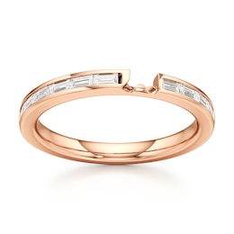J'Lure Baguette-Cut Lab-Grown Diamond Contour Wedding Band 3/8 ct tw 18K Rose Gold