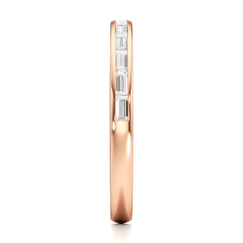 Main Image 3 of J'Lure Baguette-Cut Lab-Grown Diamond Contour Wedding Band 3/8 ct tw 18K Rose Gold