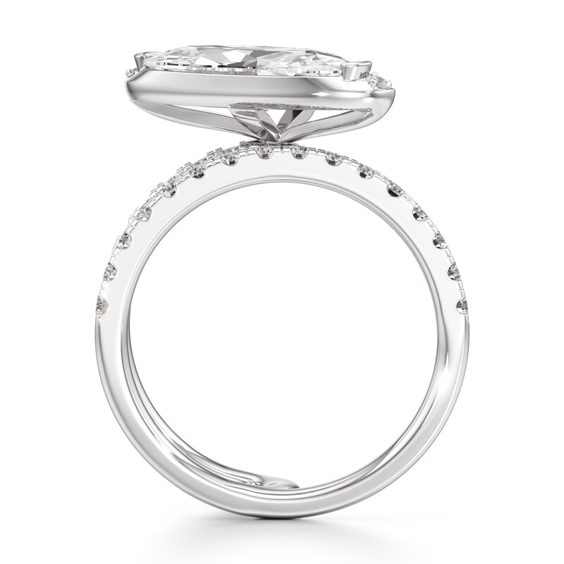 Main Image 2 of J'Lure Moval Old-Cut Lab-Created Diamond Spiral Engagement Ring 2-5/8 ct tw 18K White Gold
