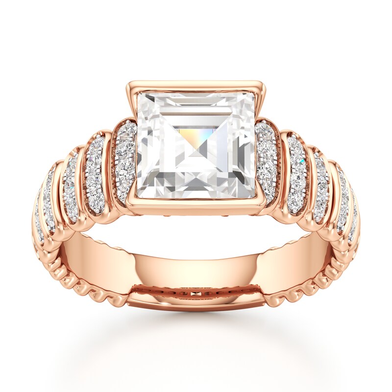 Main Image 1 of J'Lure Carre Step-Cut Lab-Grown Diamond Engagement Ring 2-1/3 ct tw 18K Rose Gold