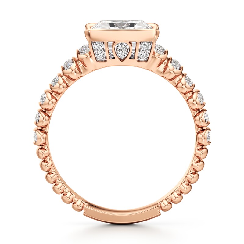 Main Image 2 of J'Lure Carre Step-Cut Lab-Grown Diamond Engagement Ring 2-1/3 ct tw 18K Rose Gold