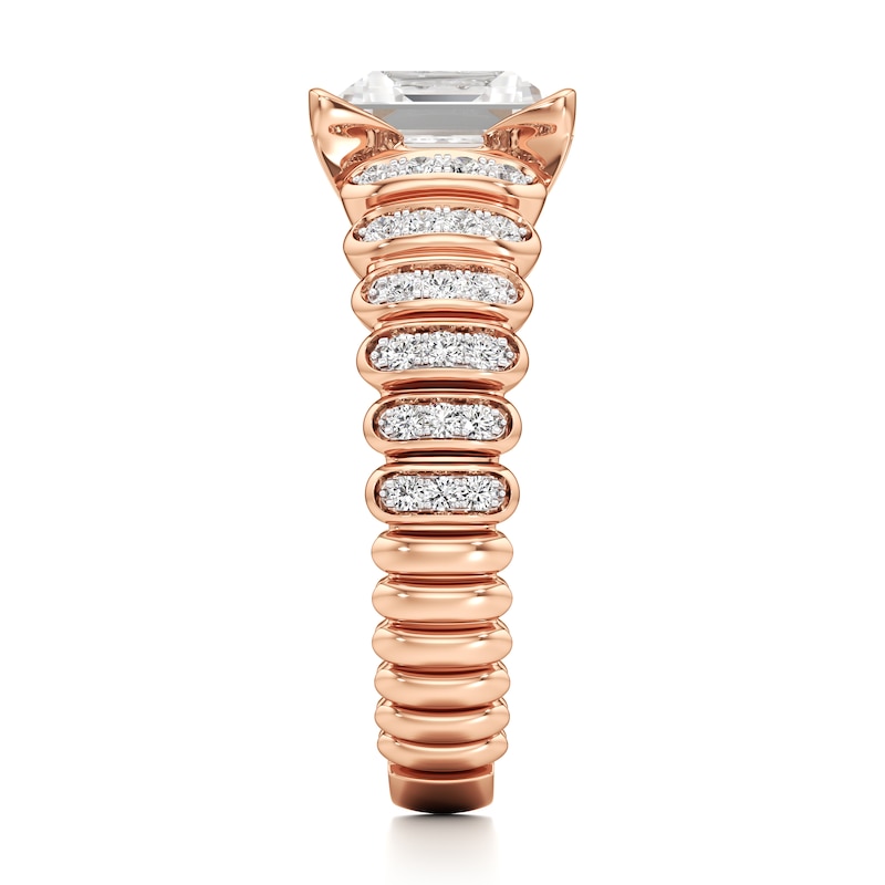 Main Image 3 of J'Lure Carre Step-Cut Lab-Grown Diamond Engagement Ring 2-1/3 ct tw 18K Rose Gold