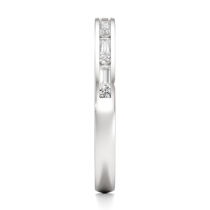 Main Image 3 of J'Lure Baguette & Round-Cut Lab-Grown Diamond Wedding Band 1/3 ct tw 18K White Gold
