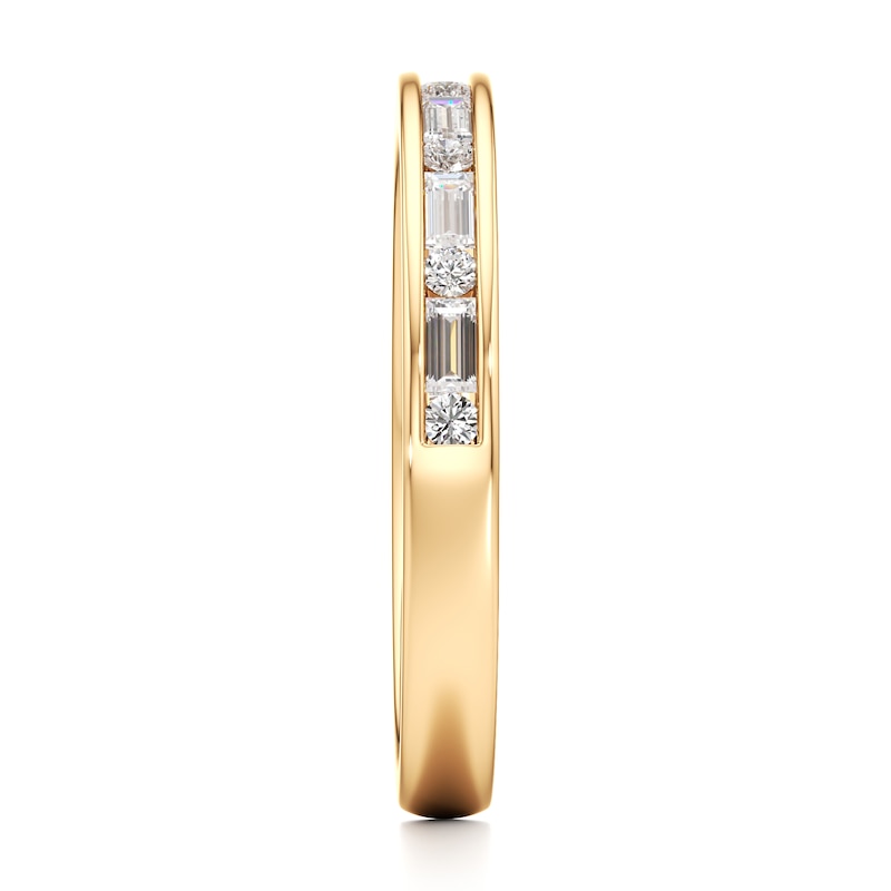 Main Image 3 of J'Lure Baguette & Round-Cut Lab-Grown Diamond Wedding Band 3/8 ct tw 18K Yellow Gold