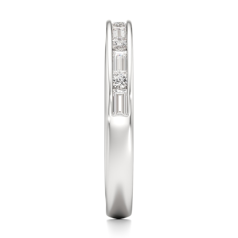 Main Image 3 of J'Lure Baguette & Round-Cut Lab-Grown Diamond Wedding Band 3/8 ct tw 18K White Gold