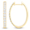 Thumbnail Image 1 of Lab-Grown Diamond Oval Hoop Earrings 1 ct tw 14K Yellow Gold
