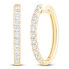 Thumbnail Image 2 of Lab-Grown Diamond Oval Hoop Earrings 1 ct tw 14K Yellow Gold