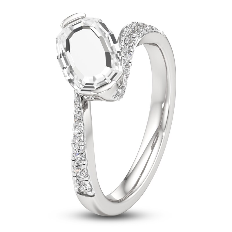 Main Image 2 of J'Lure Oval Portrait-Cut Lab-Grown Diamond Engagement Ring 1-3/8 ct tw 18K White Gold