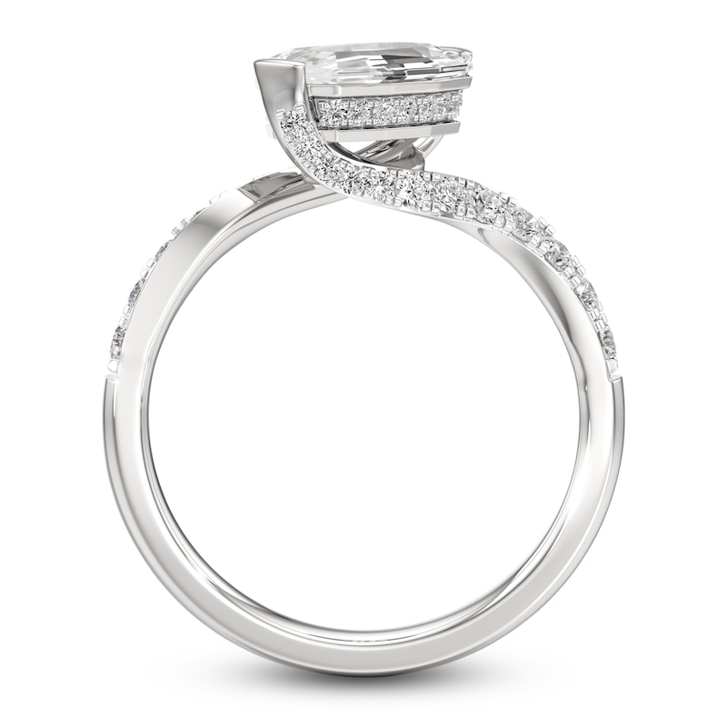 Main Image 4 of J'Lure Oval Portrait-Cut Lab-Grown Diamond Engagement Ring 1-3/8 ct tw 18K White Gold