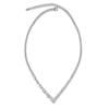 Thumbnail Image 2 of J'Lure Square Emerald Step-Cut, Half Moon Brilliant-Cut & Baguette-Cut Lab-Grown Diamond Necklace 8-3/8 ct tw 14K White Gold 19"