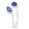 Thumbnail Image 2 of Pear-Shaped Blue Lab-Created Sapphire & White Lab-Created Sapphire Bypass Ring Sterling Silver
