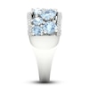 Thumbnail Image 3 of Natural Aquamarine & White Lab-Created Sapphire Ring Sterling Silver